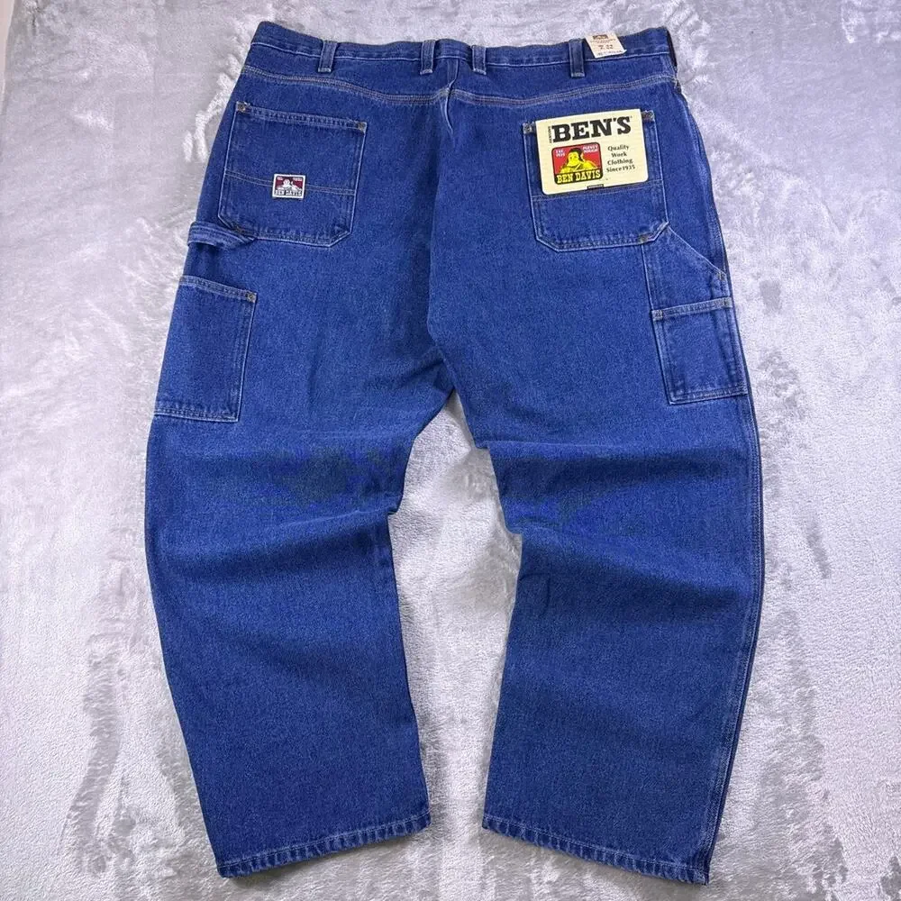 NWT Ben Davis Carpenter Pants Men’s 44x30 Indigo Blue Denim Workwear Style 778